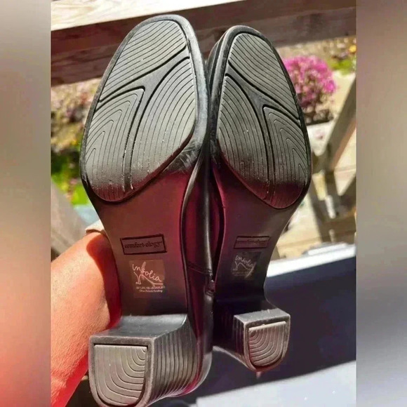 Insolia Comfortology Soft Black Leather Womens Sz 8.5 Ankle Booties Squa… - Picture 5 of 9